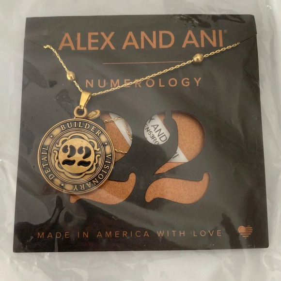 NWT Alex and Ani Numerology 22 Builder Detail Visionary Gold Necklace - Picture 3 of 3